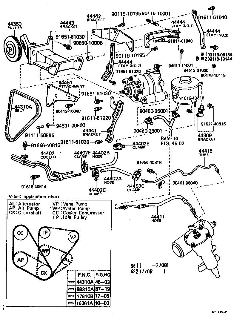 Toyota 44411-20010 HOSE, PRESSURE FEED