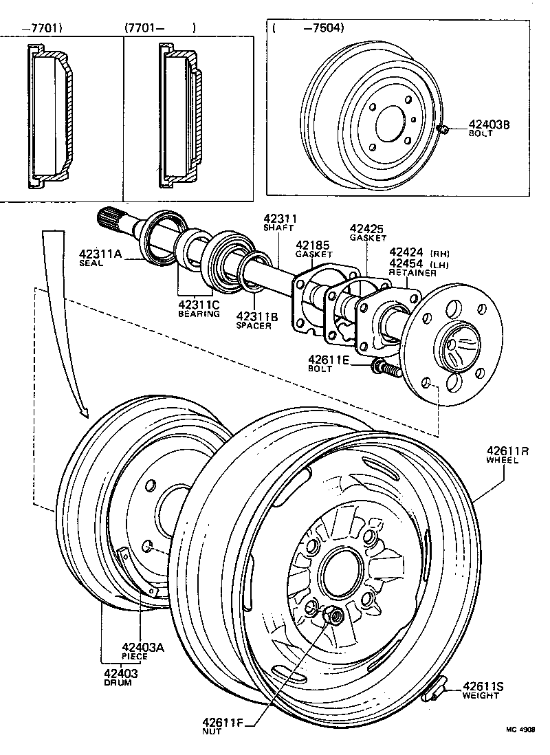 04421-20010 BEARING (FOR REAR AXLE SHAFT) product image