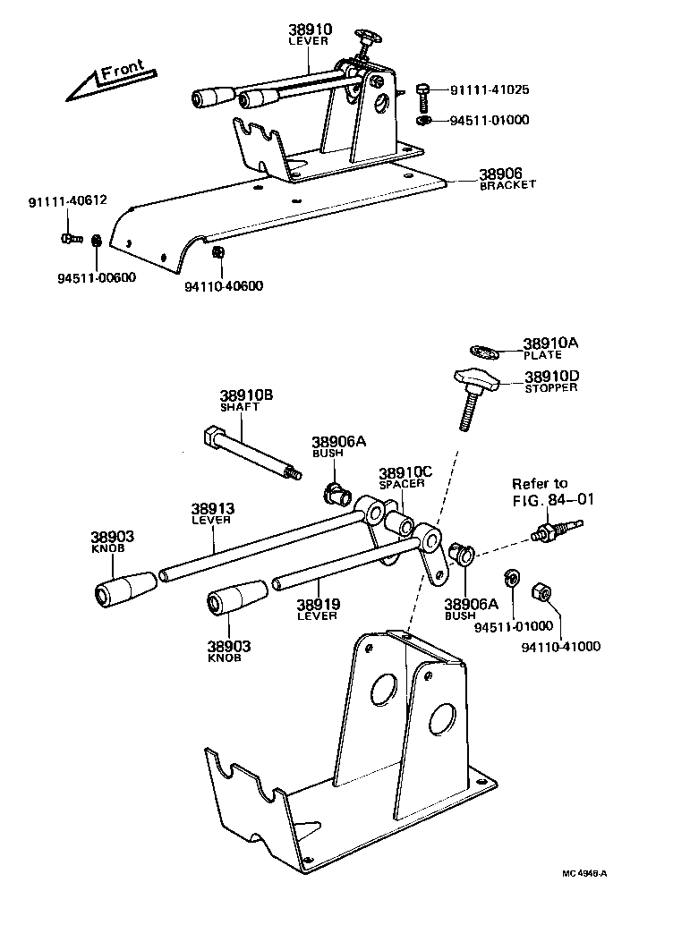 38976-93001 STAY, POWER TAKE-OFF CONTROL product image