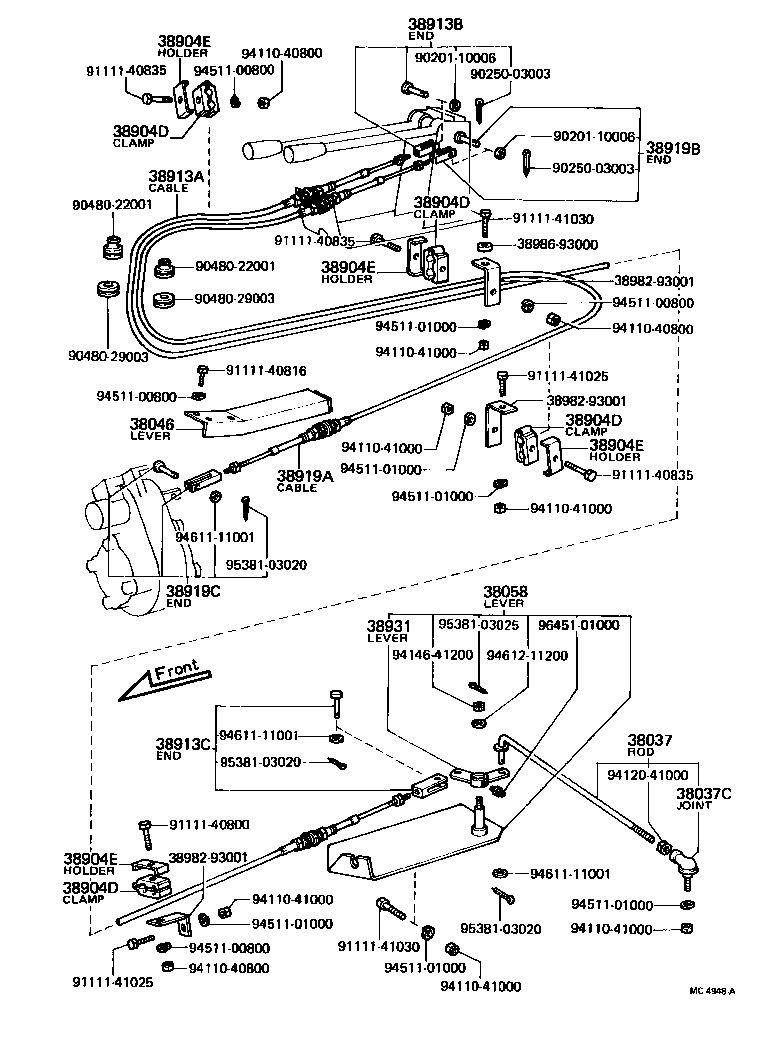 38976-93001 STAY, POWER TAKE-OFF CONTROL product image