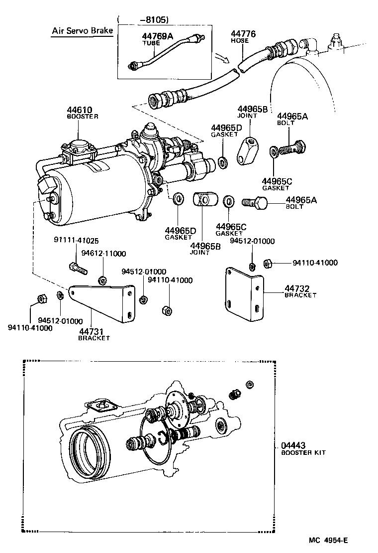 44702-55131 TUBE SUB-ASSY, AIR, NO.1 product image