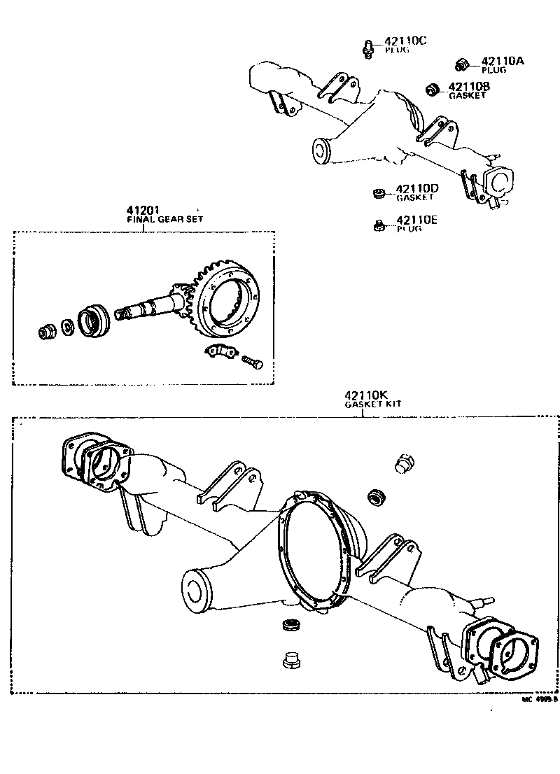 Toyota 41315-35010 NUT, REAR DIFFERENTIAL BEARING ADJUSTING