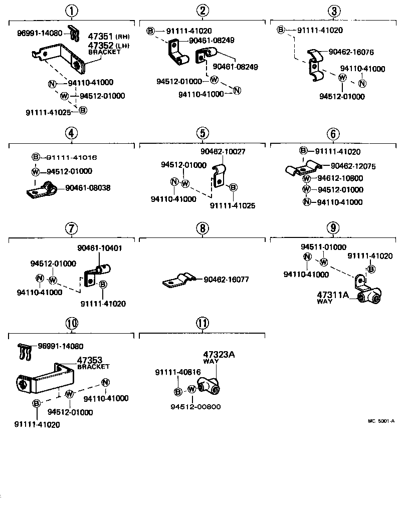 47311-55040 TUBE, FRONT BRAKE, NO.1 product image