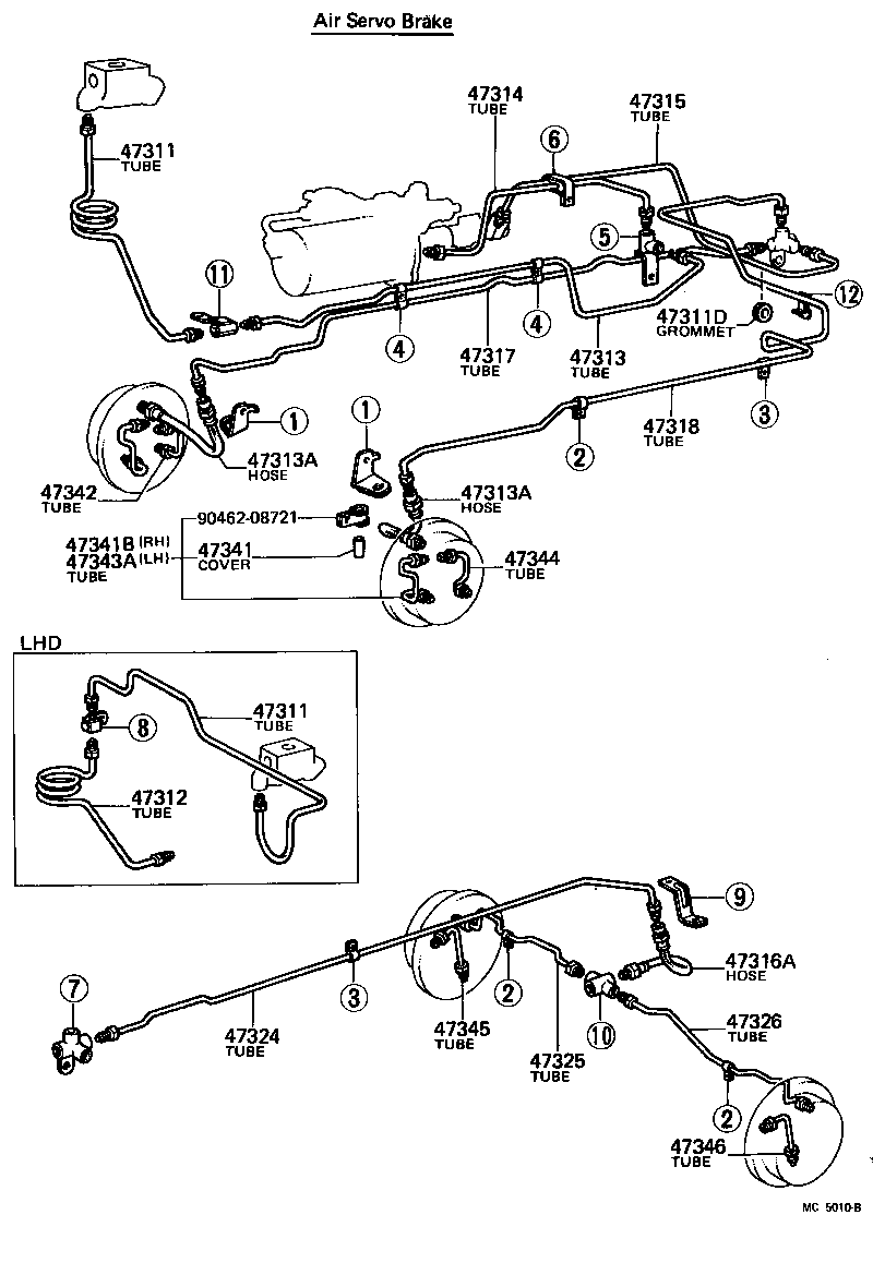 47311-55040 TUBE, FRONT BRAKE, NO.1 product image