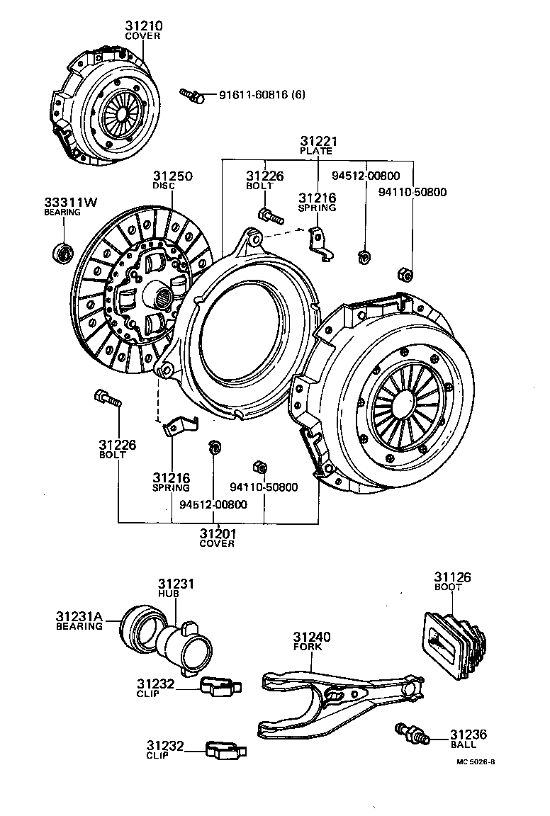 Toyota 31231-14032 HUB, CLUTCH RELEASE BEARING