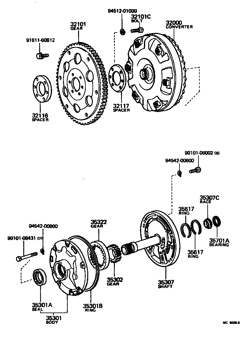 Toyota 90101-10452 BOLT, HEXAGON(FOR DRIVE PLATE SETTING)