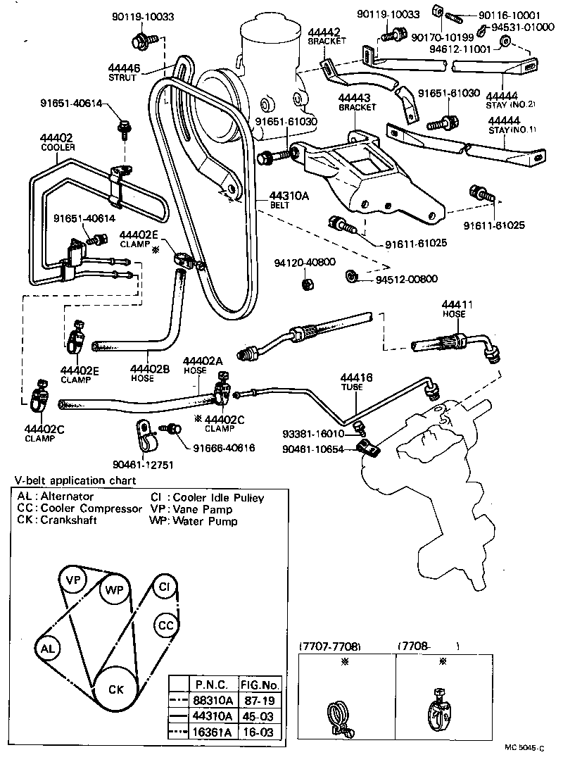 44441-30040 BRACKET, PUMP, FRONT product image