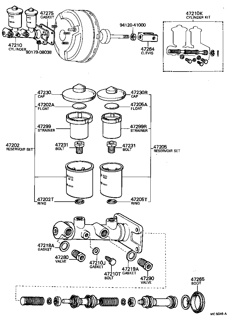 47202-20180 RESERVOIR SET, BRAKE MASTER CYLINDER(FOR REAR SIDE) product image
