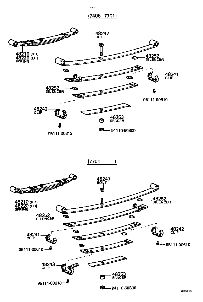 48247-12290 BOLT, REAR SPRING, CENTER product image