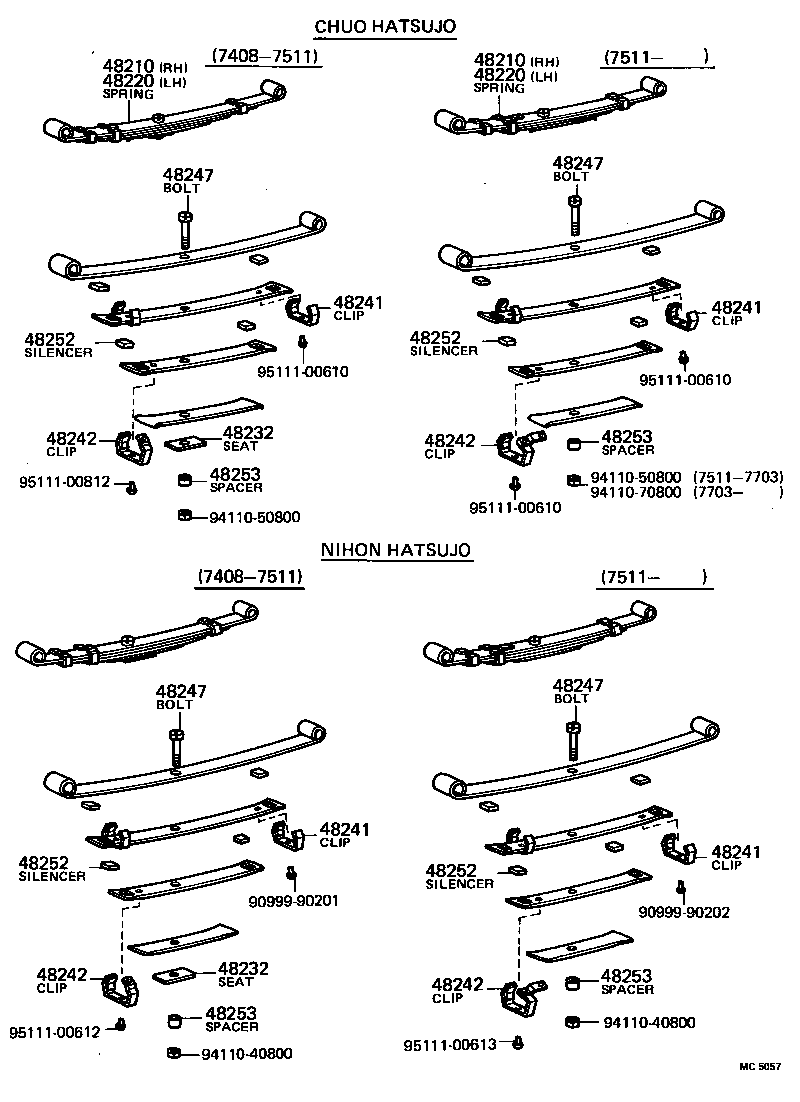 48247-12290 BOLT, REAR SPRING, CENTER product image