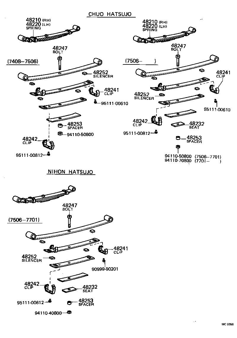 48247-12290 BOLT, REAR SPRING, CENTER product image