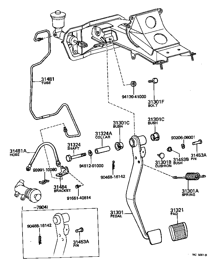 31301-14012 PEDAL SUB-ASSY, CLUTCH product image