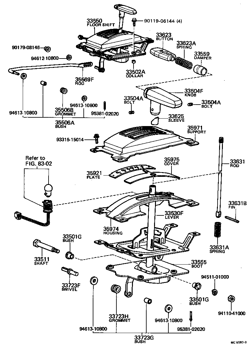 33503-14091 LEVER ASSY, SHIFT (FOR FLOOR SHIFT) product image
