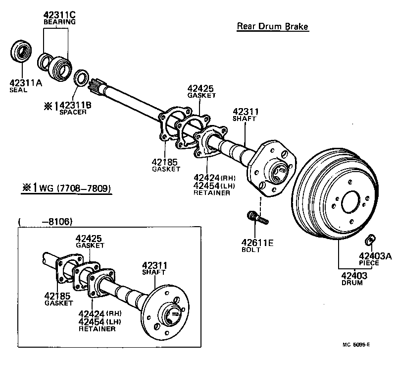 42311-14080 SHAFT, REAR AXLE product image