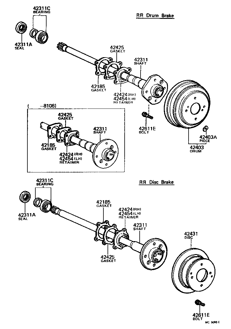 Toyota 42311-14140 SHAFT, REAR AXLE