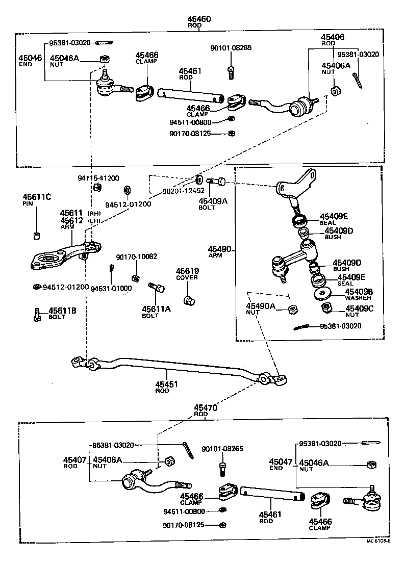 45490-19155 ARM ASSY, STEERING IDLER product image