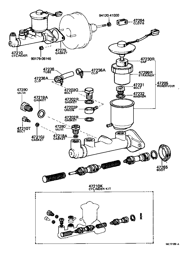47202-14160 RESERVOIR SET, BRAKE MASTER CYLINDER(FOR REAR SIDE) product image