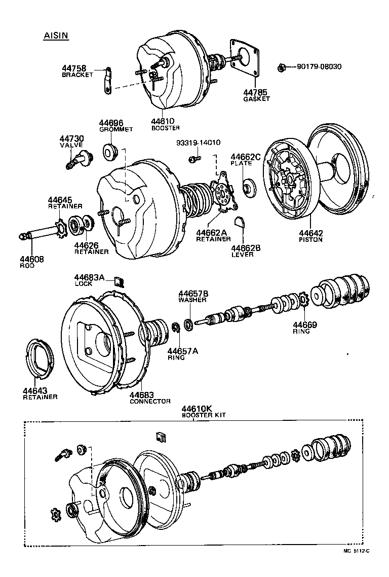 04443-20190 BOOSTER KIT, BRAKE product image