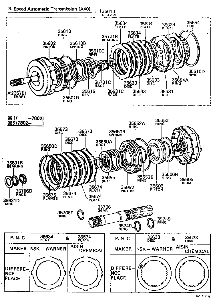35650-14011 CLUTCH ASSY, REAR MULTIPLE DISC product image