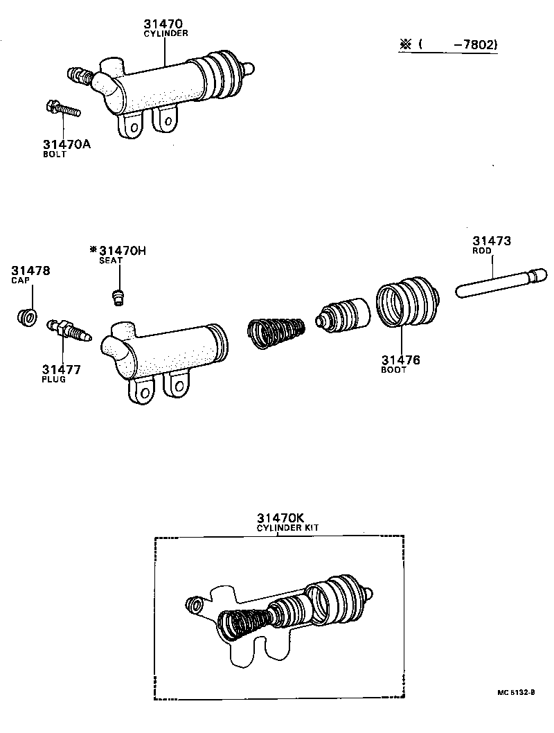 31470-14021 CYLINDER ASSY, CLUTCH RELEASE product image