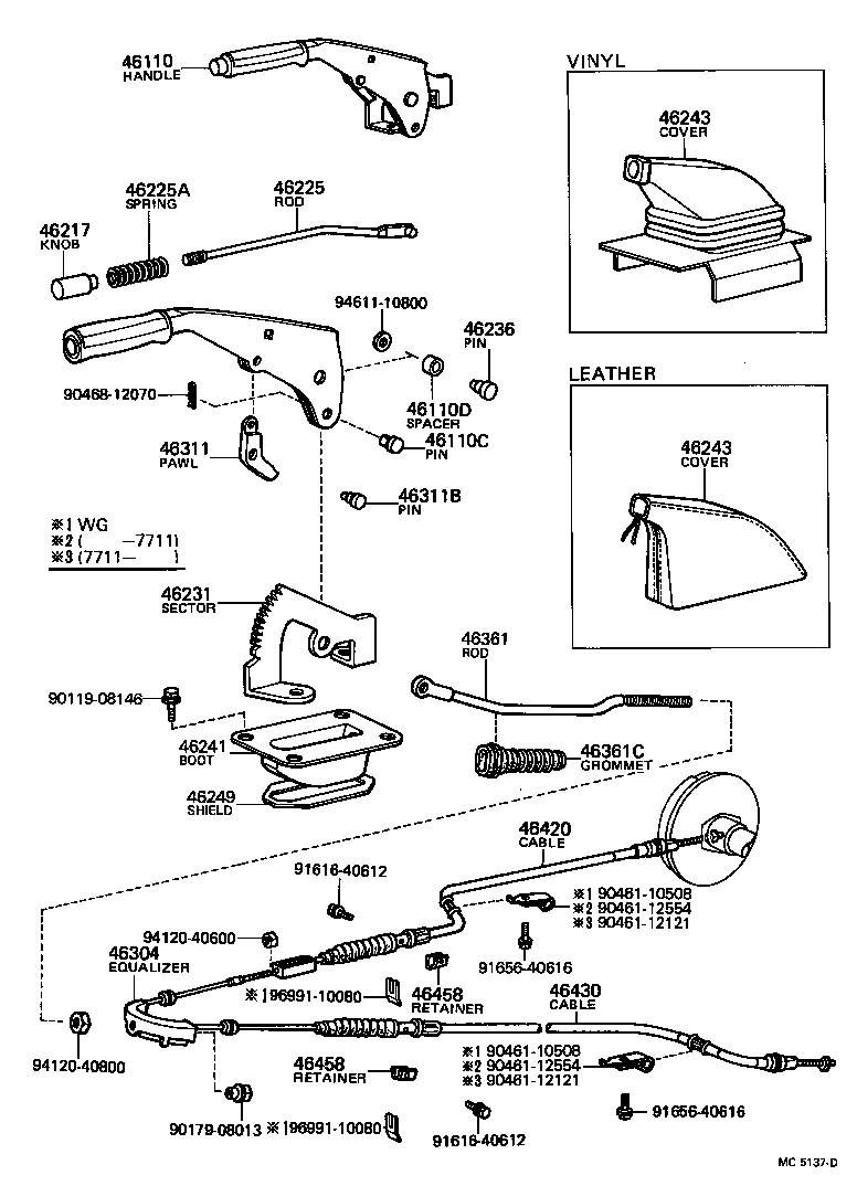 46430-14201 CABLE ASSY, PARKING BRAKE, NO.3 product image
