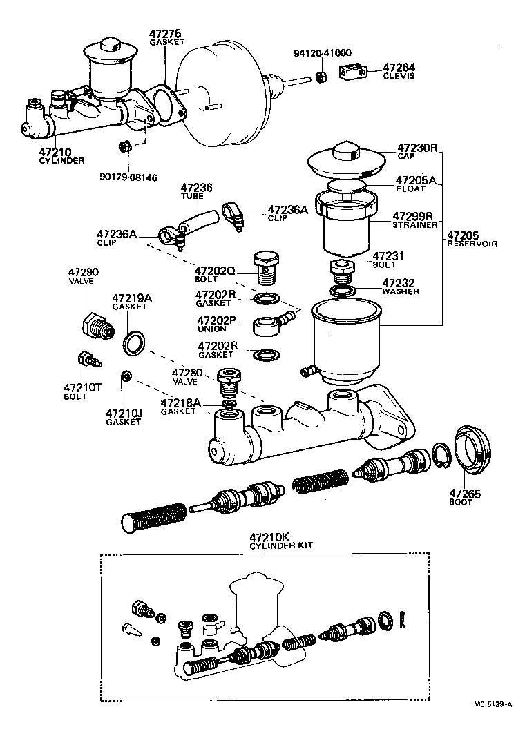 47202-14150 RESERVOIR SET, BRAKE MASTER CYLINDER(FOR REAR SIDE) product image