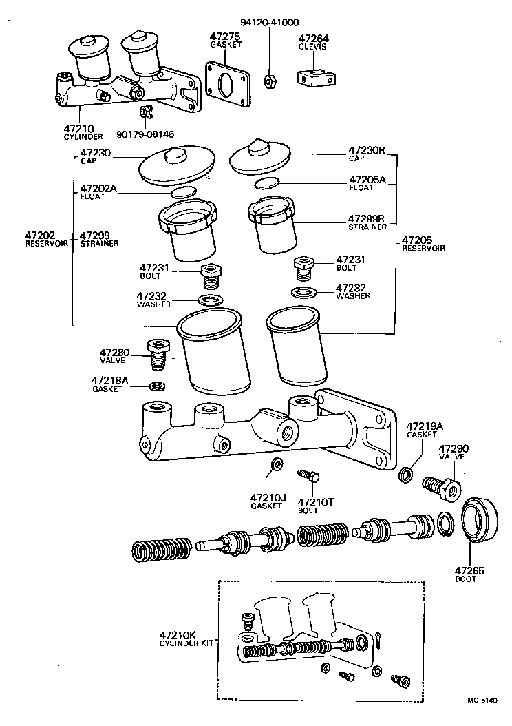 47202-14150 RESERVOIR SET, BRAKE MASTER CYLINDER(FOR REAR SIDE) product image