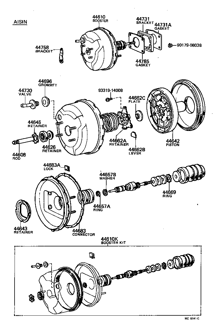 04443-20190 BOOSTER KIT, BRAKE product image