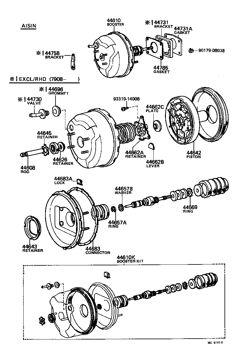 04443-14170 BOOSTER KIT, BRAKE product image