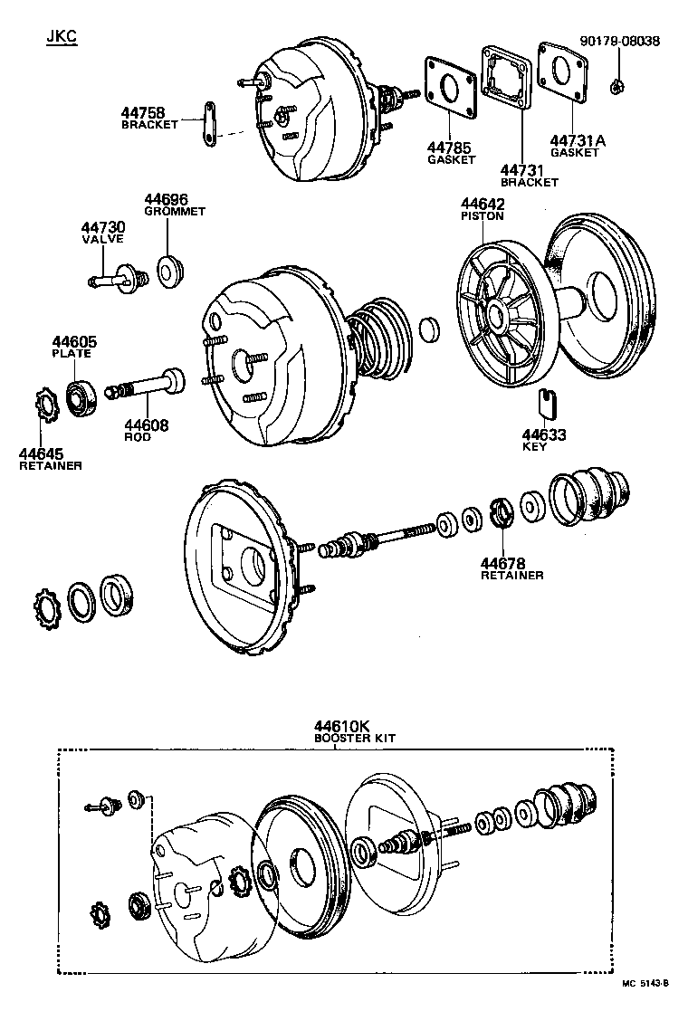 04443-20190 BOOSTER KIT, BRAKE product image