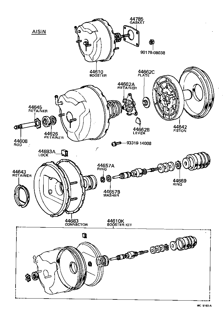 04443-20190 BOOSTER KIT, BRAKE product image