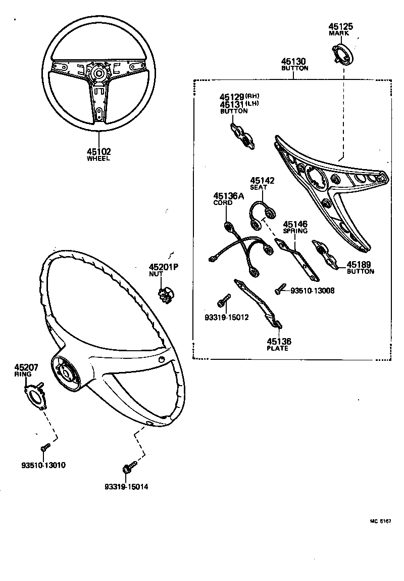 45155-14010 SPACER, HORN BUTTON CONTACT PLATE product image