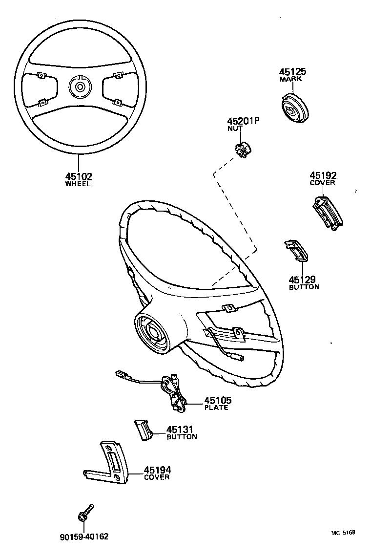 45155-14010 SPACER, HORN BUTTON CONTACT PLATE product image