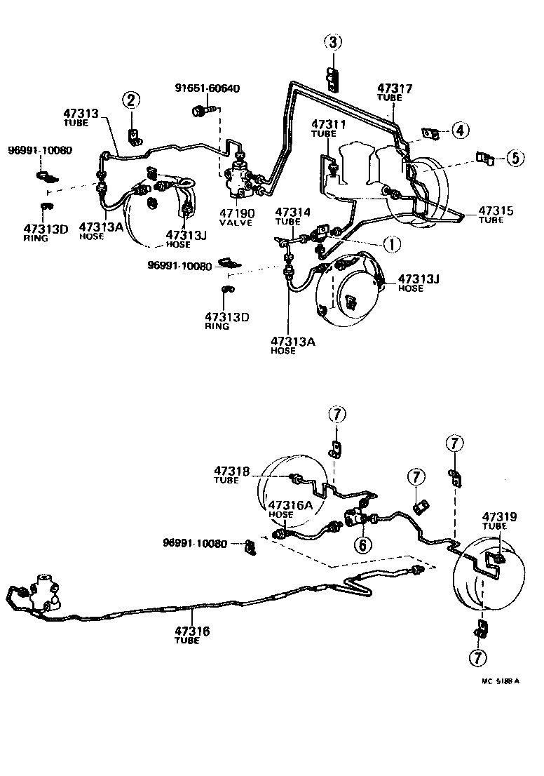 Toyota 47313-14070 TUBE, FRONT BRAKE, NO.4
