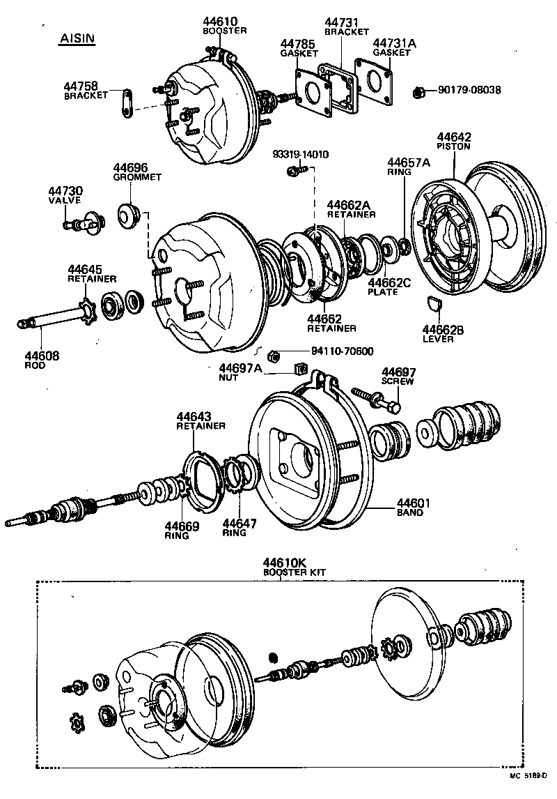 04443-20190 BOOSTER KIT, BRAKE product image