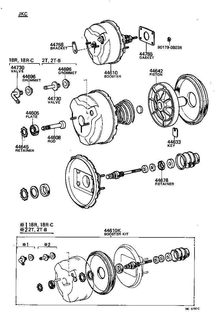 04443-20190 BOOSTER KIT, BRAKE product image