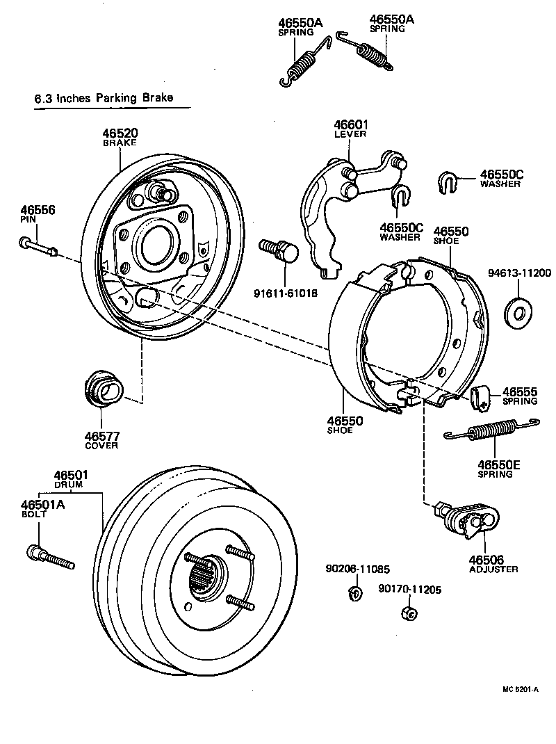 46104-36050 HANDLE ASSY, PARKING BRAKE CONTROL product image