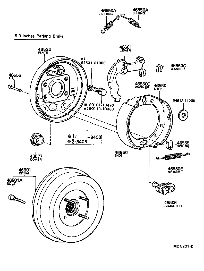 46420-36080 CABLE ASSY, PARKING BRAKE, NO.2 product image