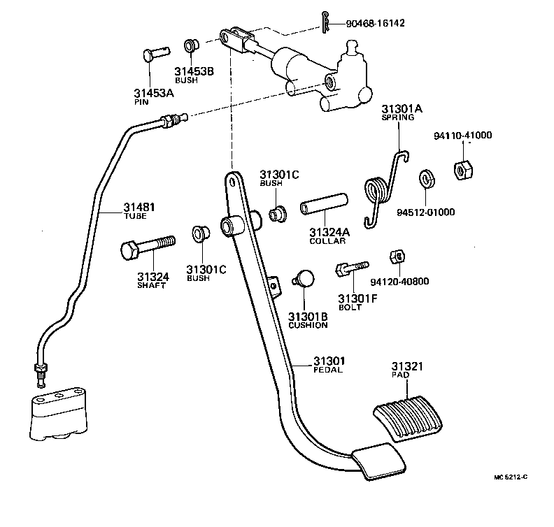 31301-36050 PEDAL SUB-ASSY, CLUTCH product image