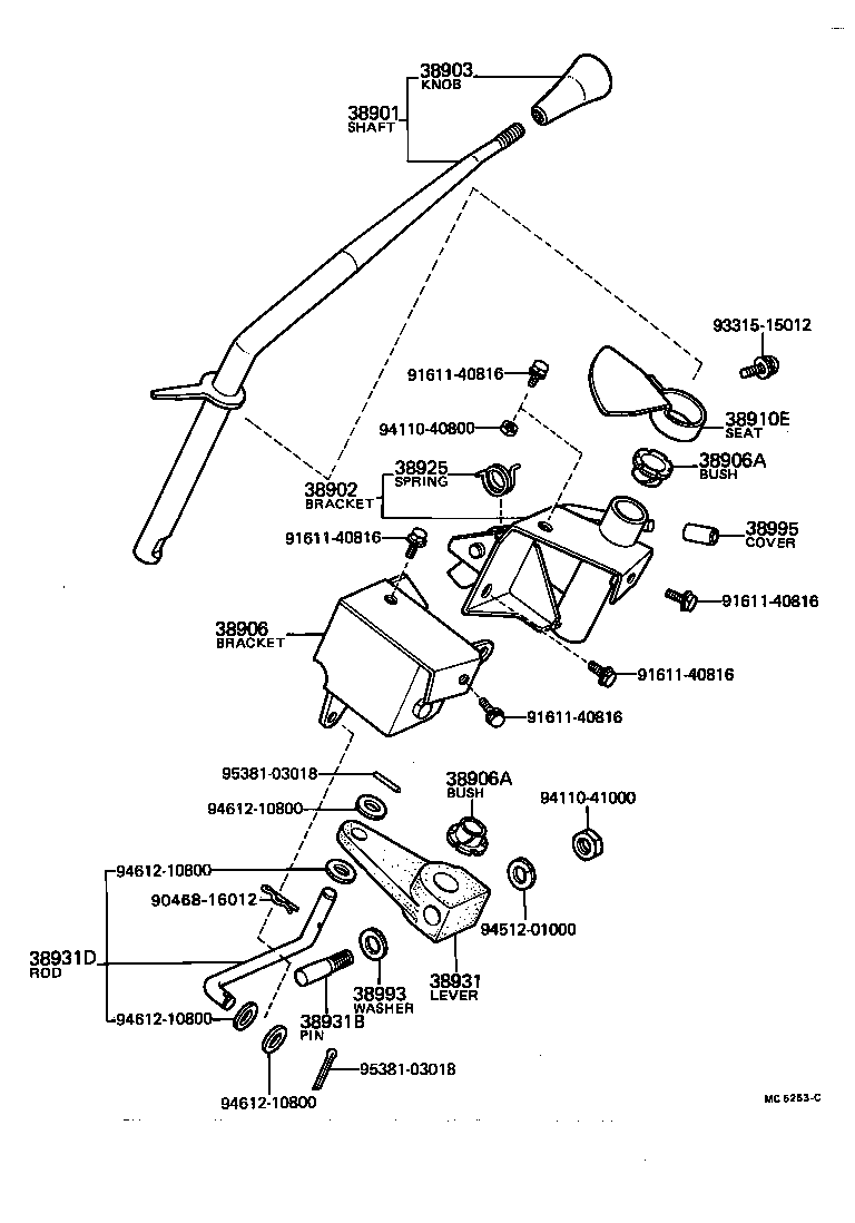 38901-93103 CABLE ASSY, PUSH PULL product image