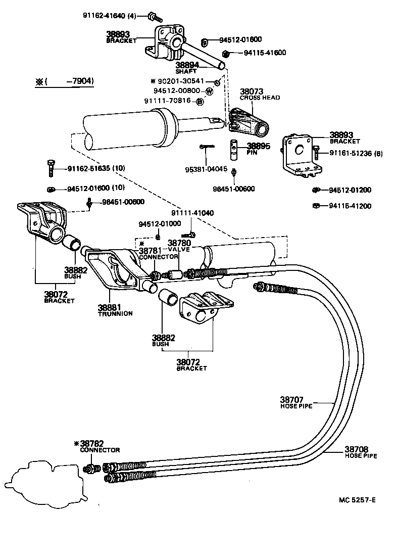 38072-96304 BRACKET SUB-ASSY, TRUNNION product image