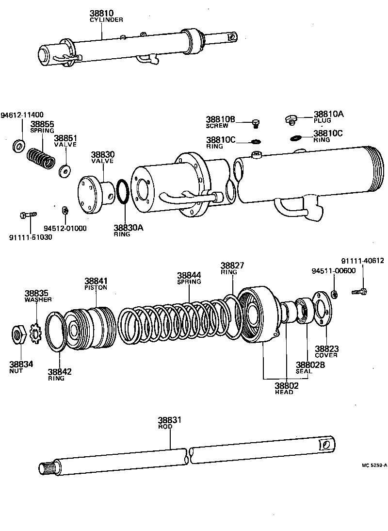 38810-93110 CYLINDER ASSY, HOIST product image