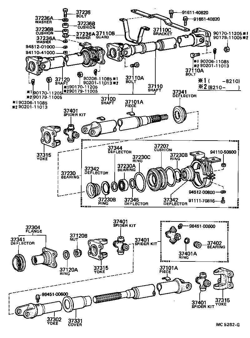 37100-36370 SHAFT ASSY, PROPELLER W/CENTER BEARING product image