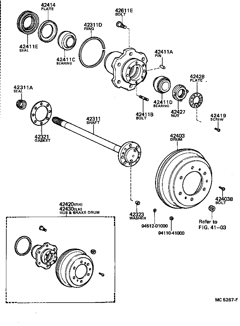 42311-36070 SHAFT, REAR AXLE product image