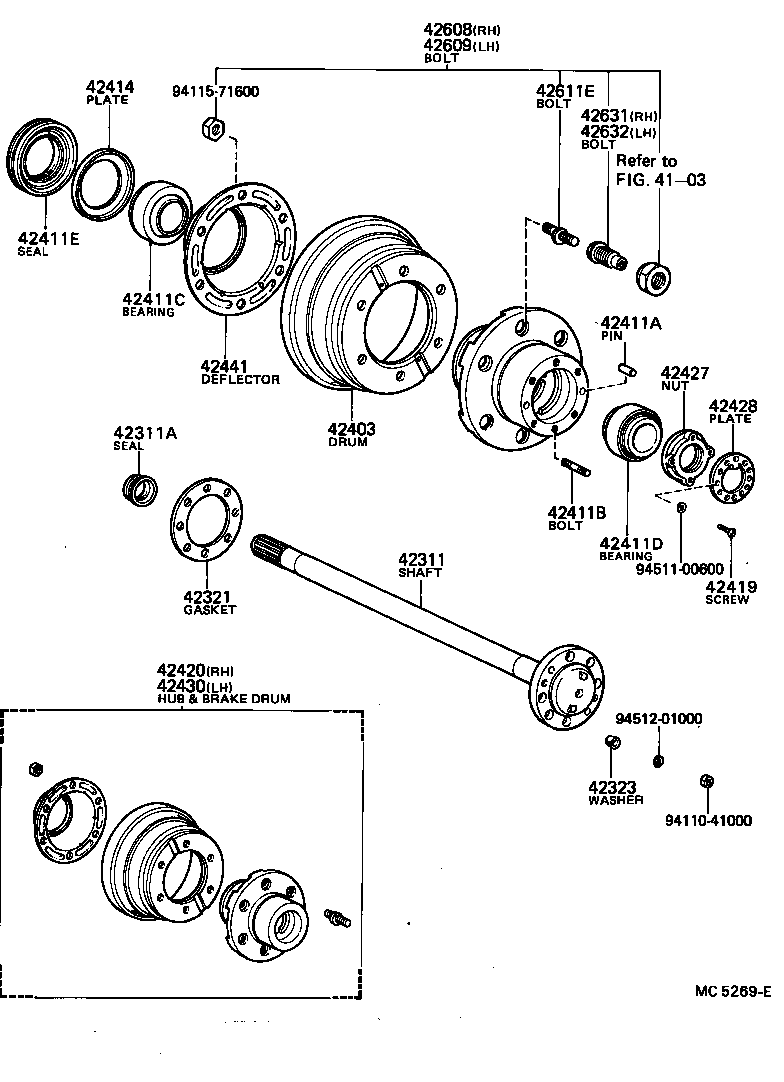42311-36070 SHAFT, REAR AXLE product image