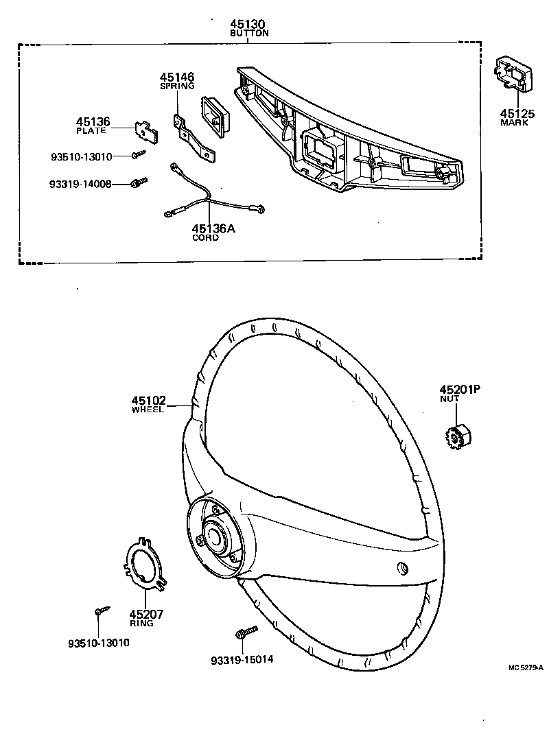45100-36070 WHEEL SUB-ASSY, STEERING product image