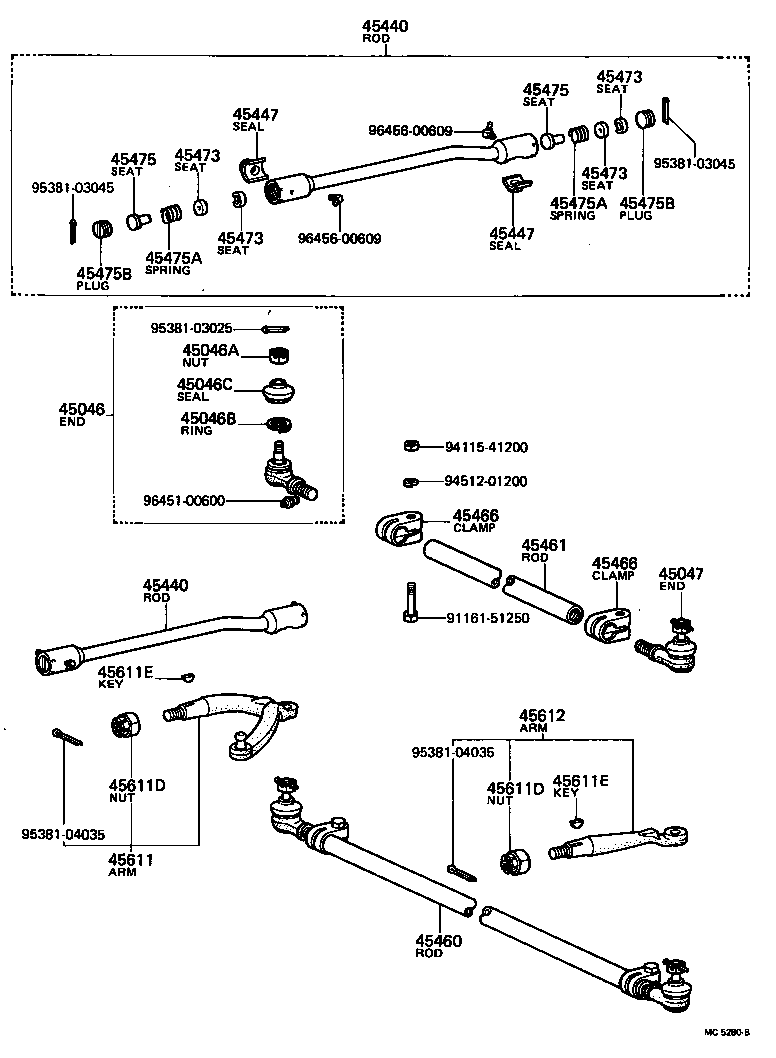 45441-39035 LINK ASSY, STEERING DRAG product image
