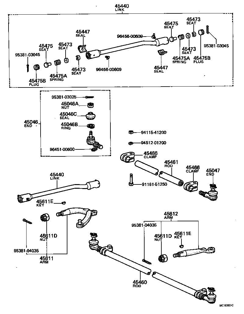 45441-39075 LINK ASSY, STEERING DRAG product image