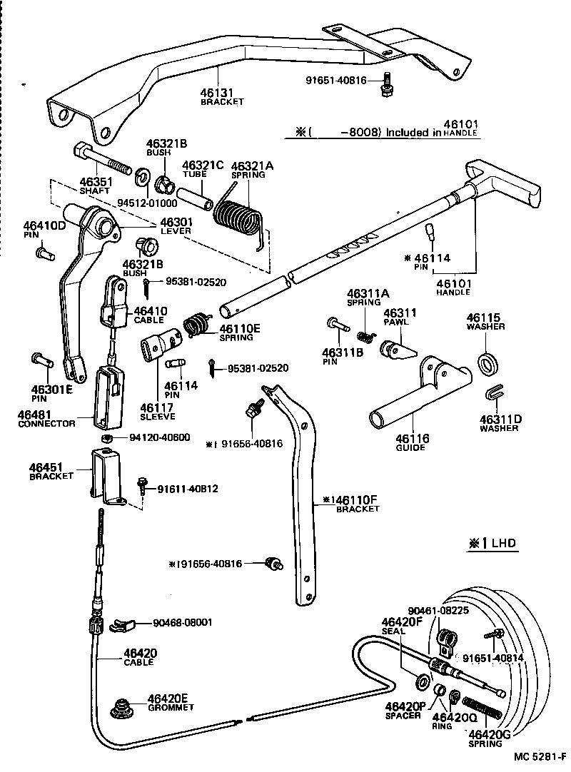 46420-36080 CABLE ASSY, PARKING BRAKE, NO.2 product image
