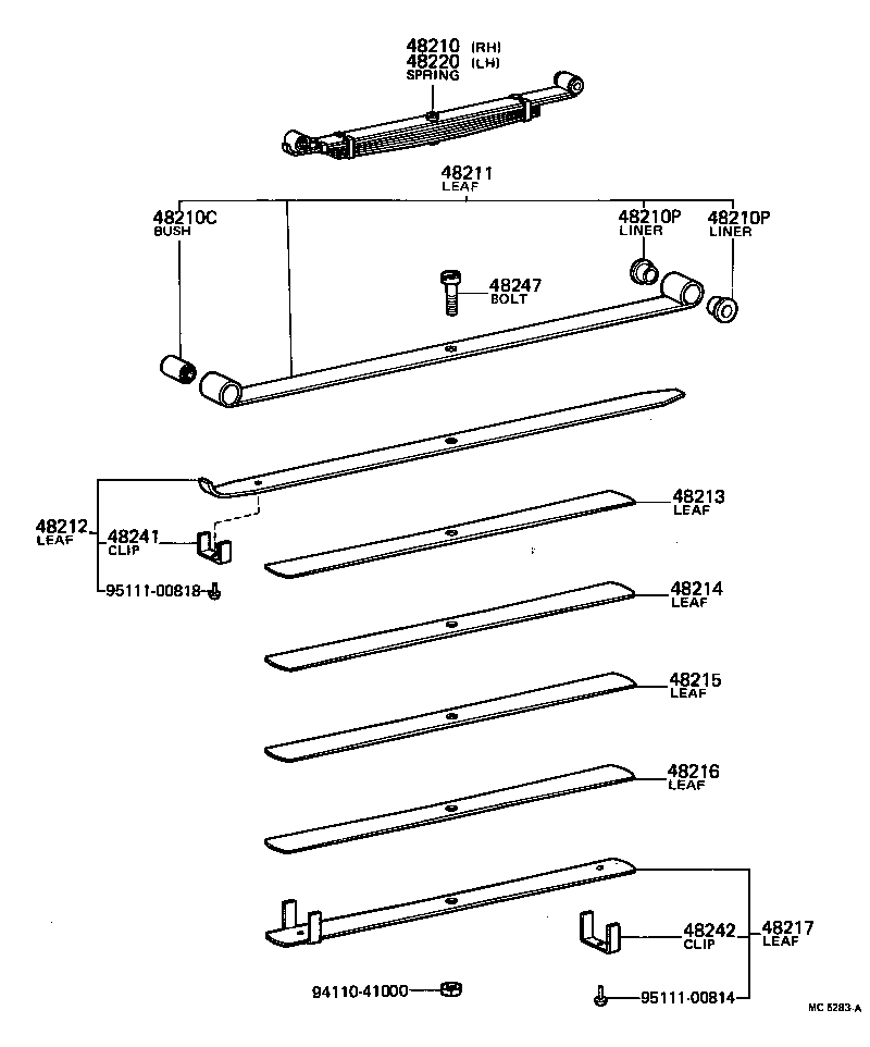 48046-36130 SEAT SUB-ASSY, SPRING U BOLT, RH product image